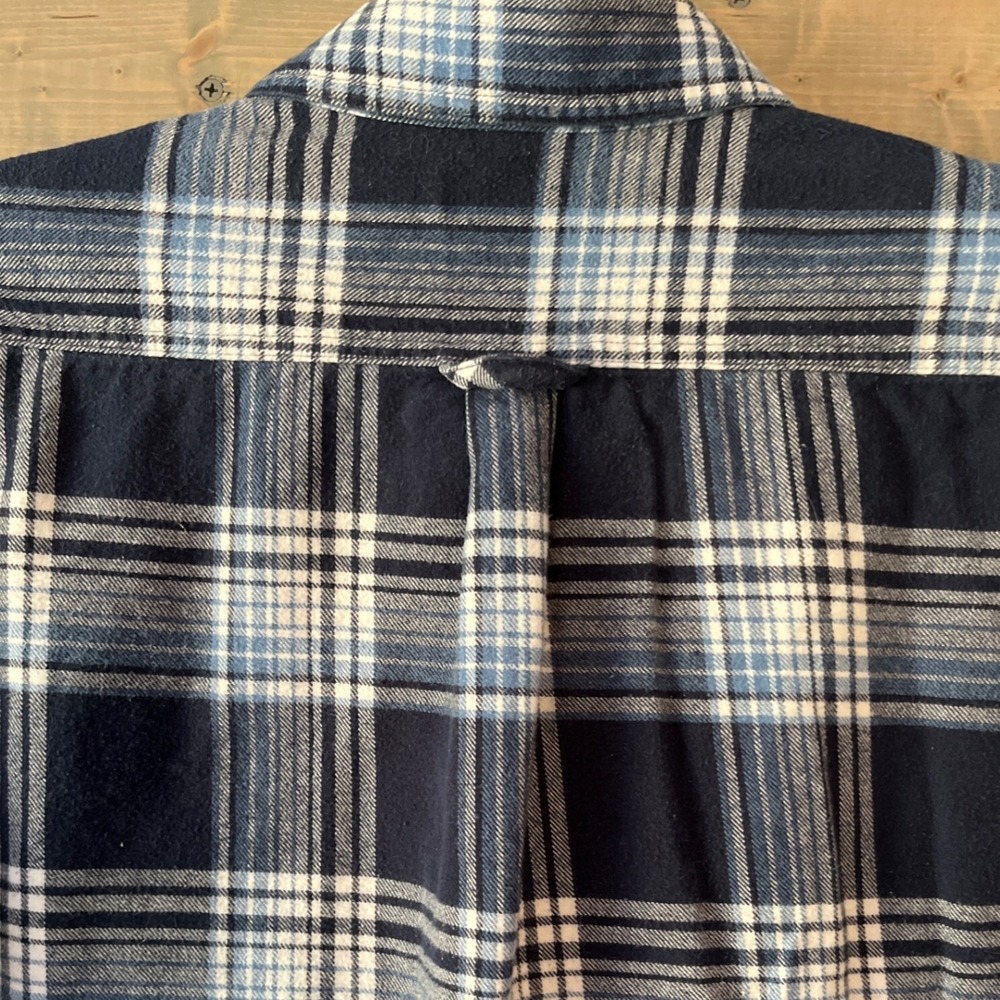 Eddie Bauer‎ Shirt Men's Size XL Blue White Plaid Flannel Long Sleeve Button Up - Picture 8 of 10
